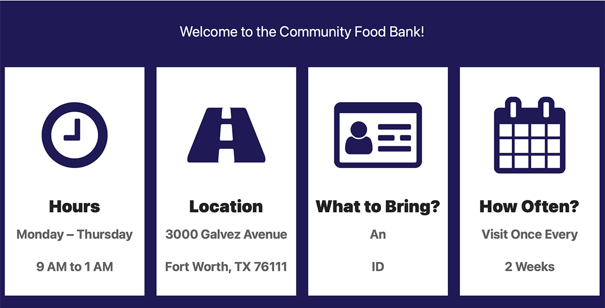 Community Food Bank of Fort Worth Feeding Families. Feeding Hope.